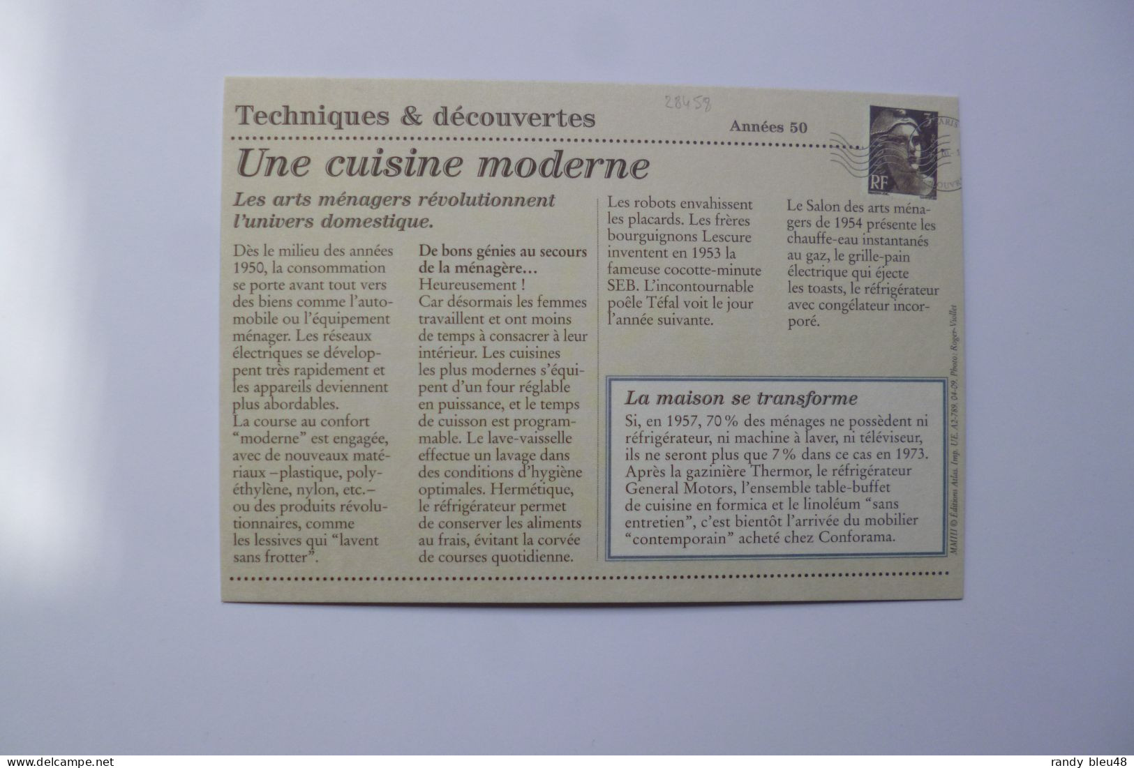 Une Cuisine Moderne     ( 1954 )   -  éditions ATLAS - Saluti Da.../ Gruss Aus...