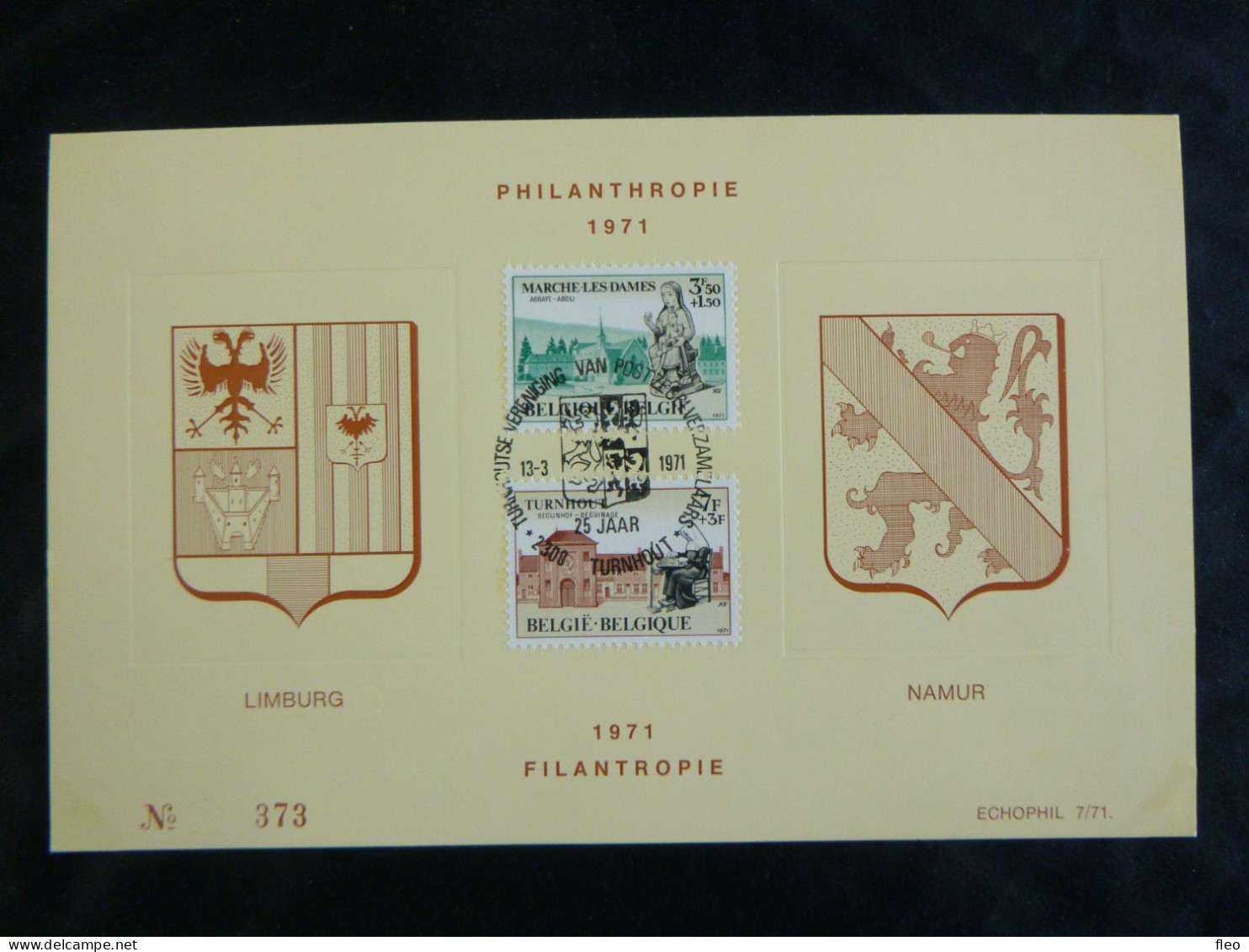 1971 1571 & 1572 FDC ECHOPHIL FIRST DAY CARD: " Filantropische / Philantropique " - 1971-1980