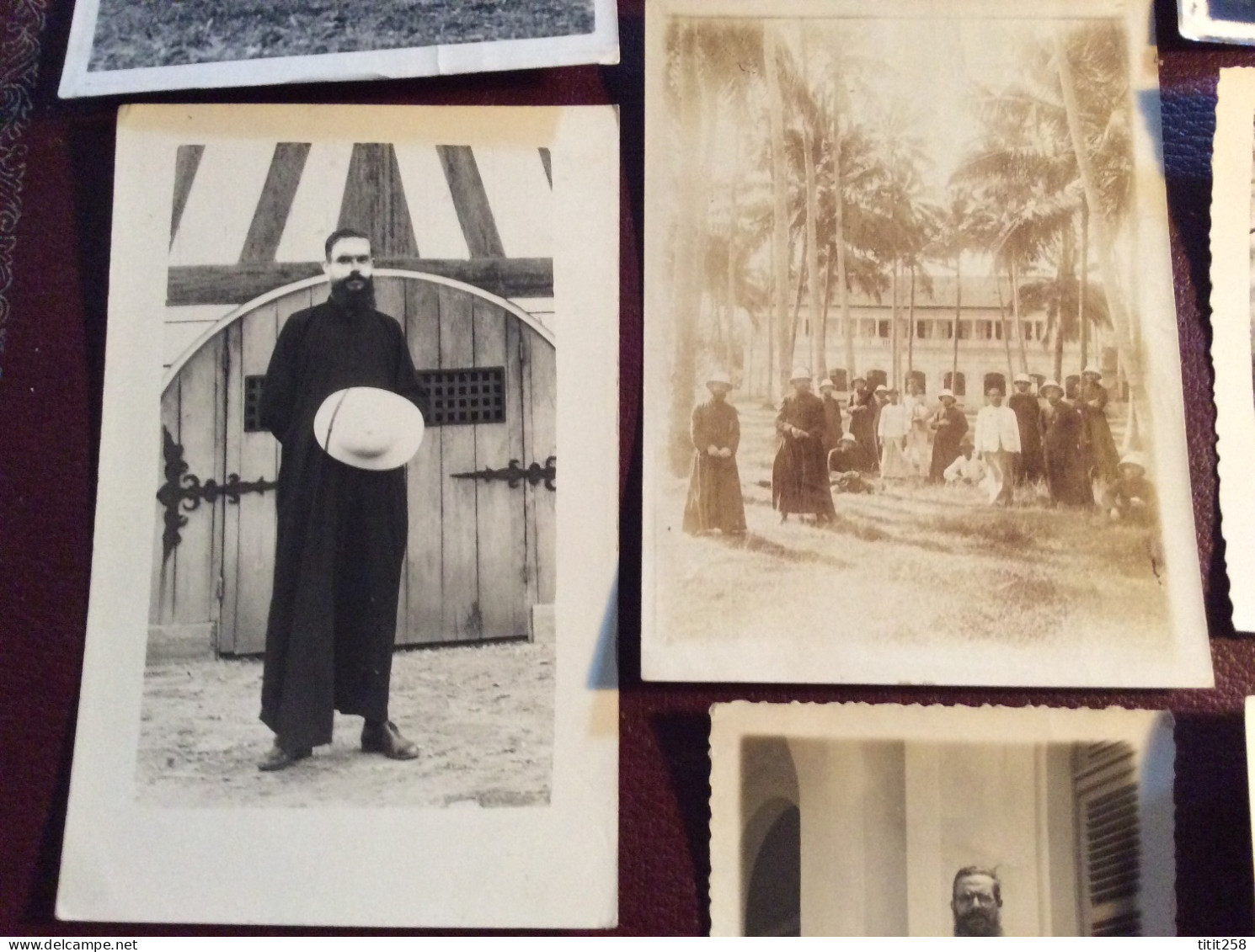 Joli lot photos Missionnaires Religion Colonies . Djibouti Cambodge Congo ? Annotées au Dos . 1934 / 35