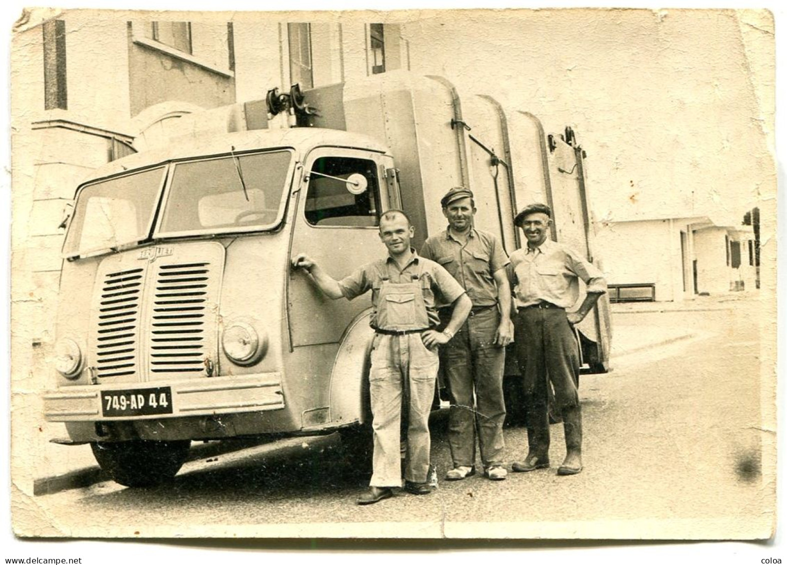 Photographie Privée Camion Berliet GLB 5R 1956 Benne à Ordures - Automobile