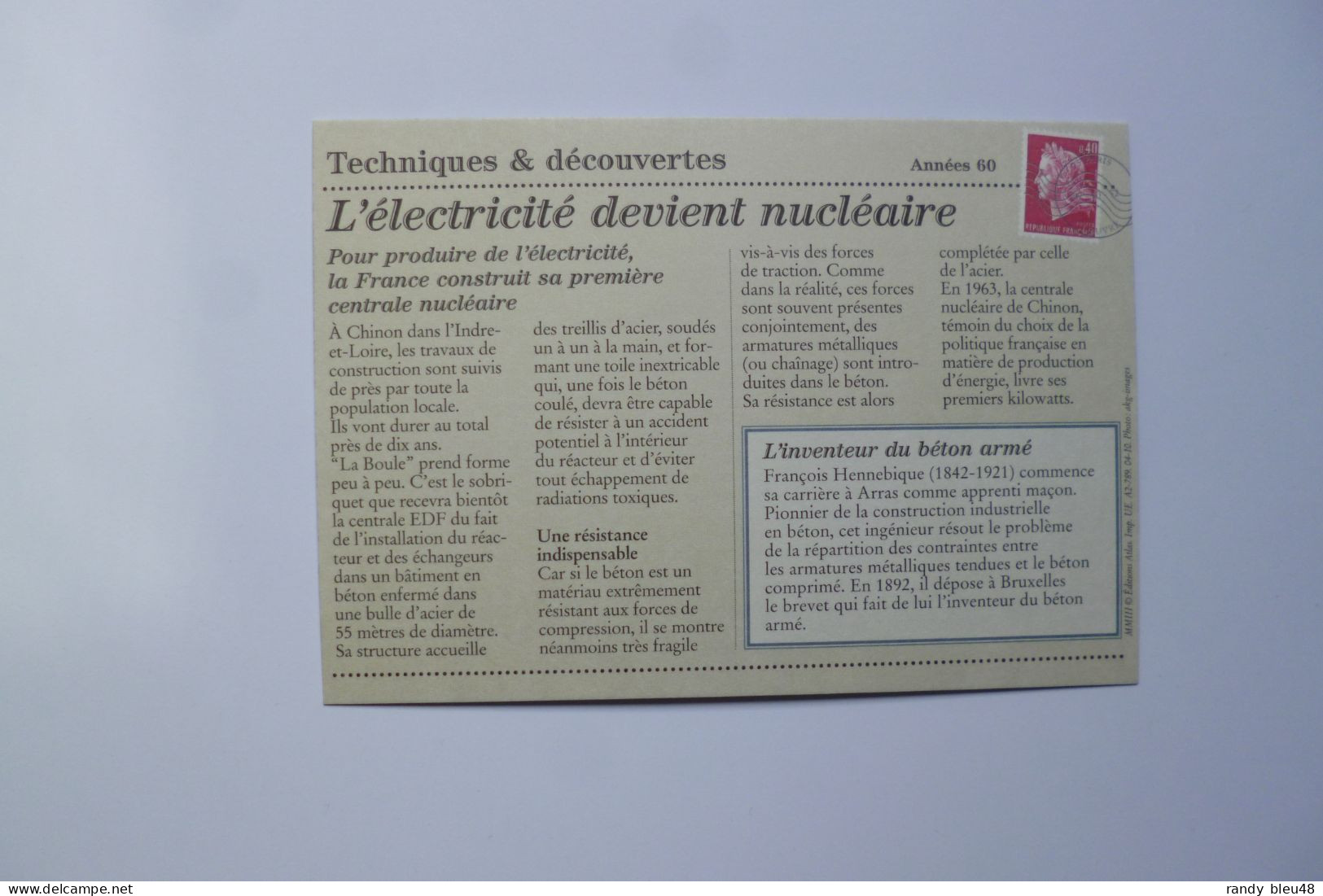 Centrale EDF  En Béton Armé    ( 1960 )   -  éditions ATLAS - Autres & Non Classés