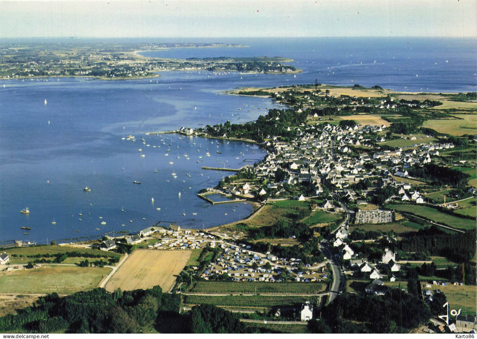 Locmariaquer * Vue Générale Aérienne Sur Le Bourg Et L'entrée Du Golfe - Locmariaquer