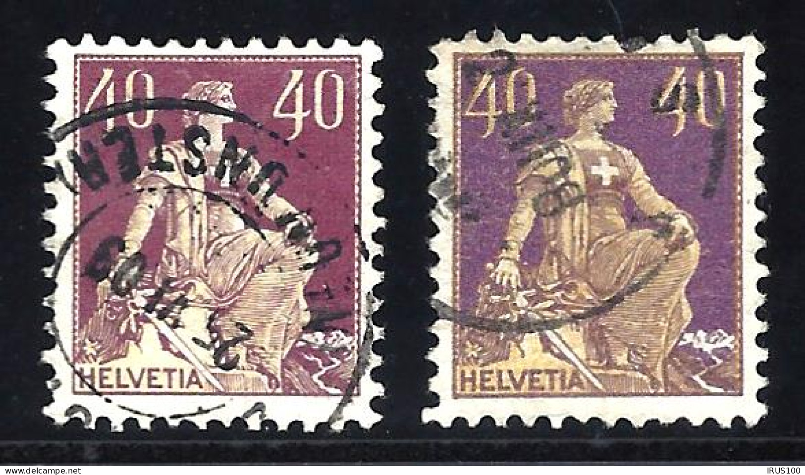 SUISSE SCHWEIZ 1907 / 1917 - Y&T N° 123 (I) à 123a (II) - OBLITÉRÉS - Gebraucht