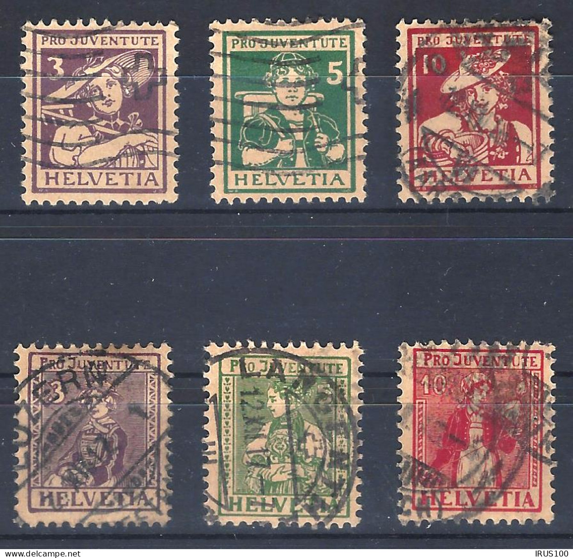 SUISSE SCHWEIZ 1916 / 1917 - Y&T N° 151 à 156 - OBLITÉRÉS - Gebraucht