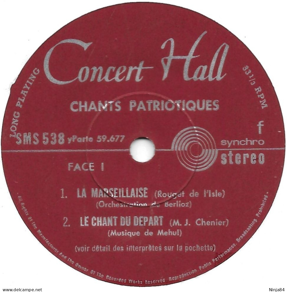 EP 45 RPM (7") Artistes Divers  "  Chants Patriotiques  " - Autres - Musique Française