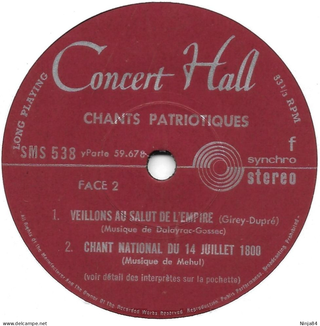 EP 45 RPM (7") Artistes Divers  "  Chants Patriotiques  " - Sonstige - Franz. Chansons