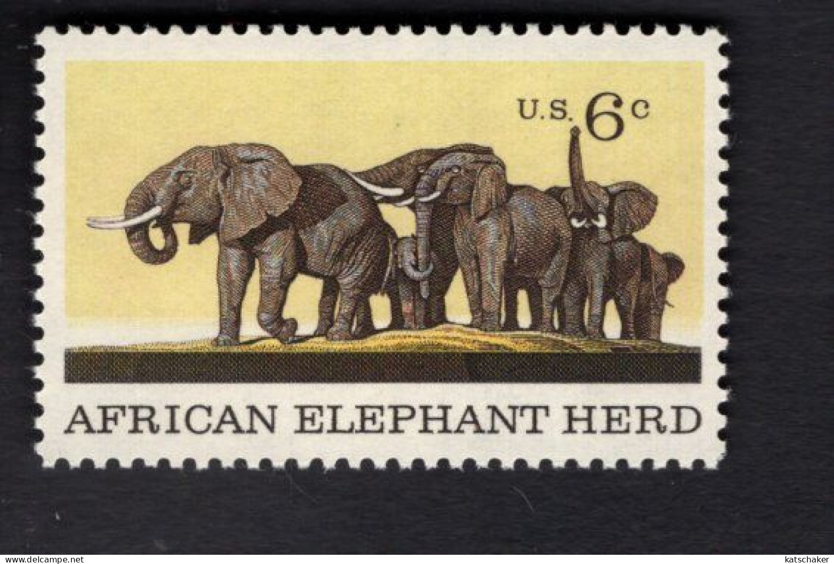 203633724 1970 (XX) SCOTT 1388 POSTFRIS MINT NEVER HINGED  - NATURAL HISTORY AFRICAN ELEPHANT HERD - Ungebraucht