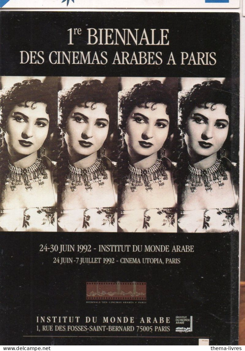 Paris :CARTE-COM Publicitaire 1e BIENNALE DES CINEMAS ARABES 1992  (PPP47148) - Advertising