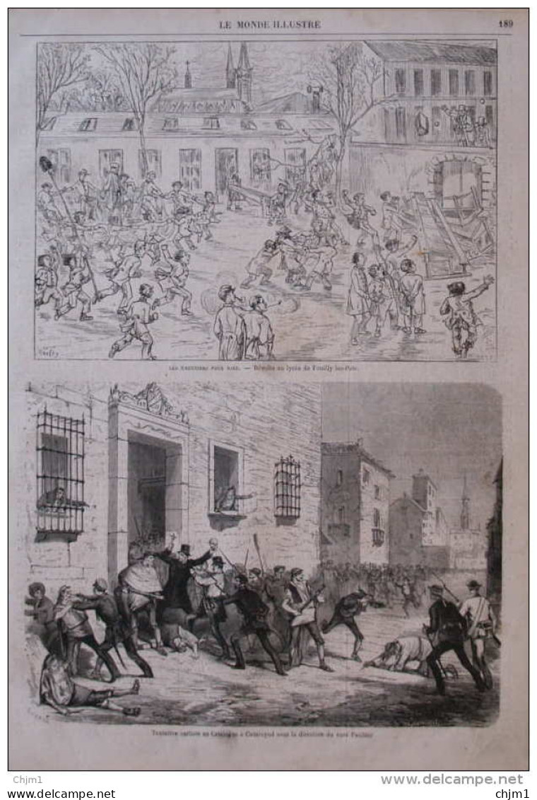 Tentative Carliste En Catalogne à Cataluyud Sous La Direction Du Curé Paulino -  Page Original 1870 - Documents Historiques