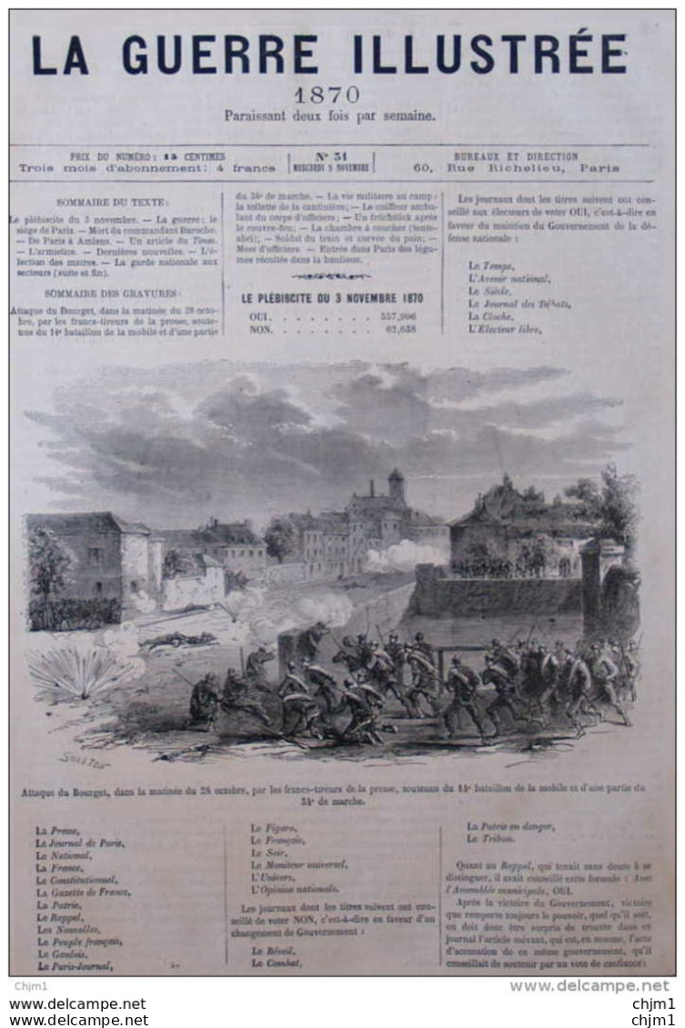 Attaque Du Bourget Dans Le Matinée Du 28 Octobre - Page Original - 1870 - Documents Historiques