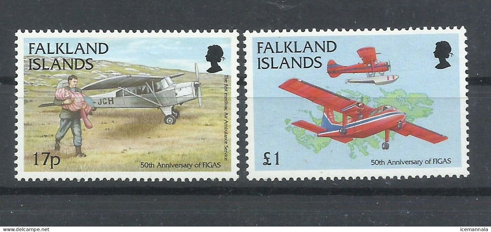 FALKLAND  YVERT  733/34     MNH  ** - Airplanes