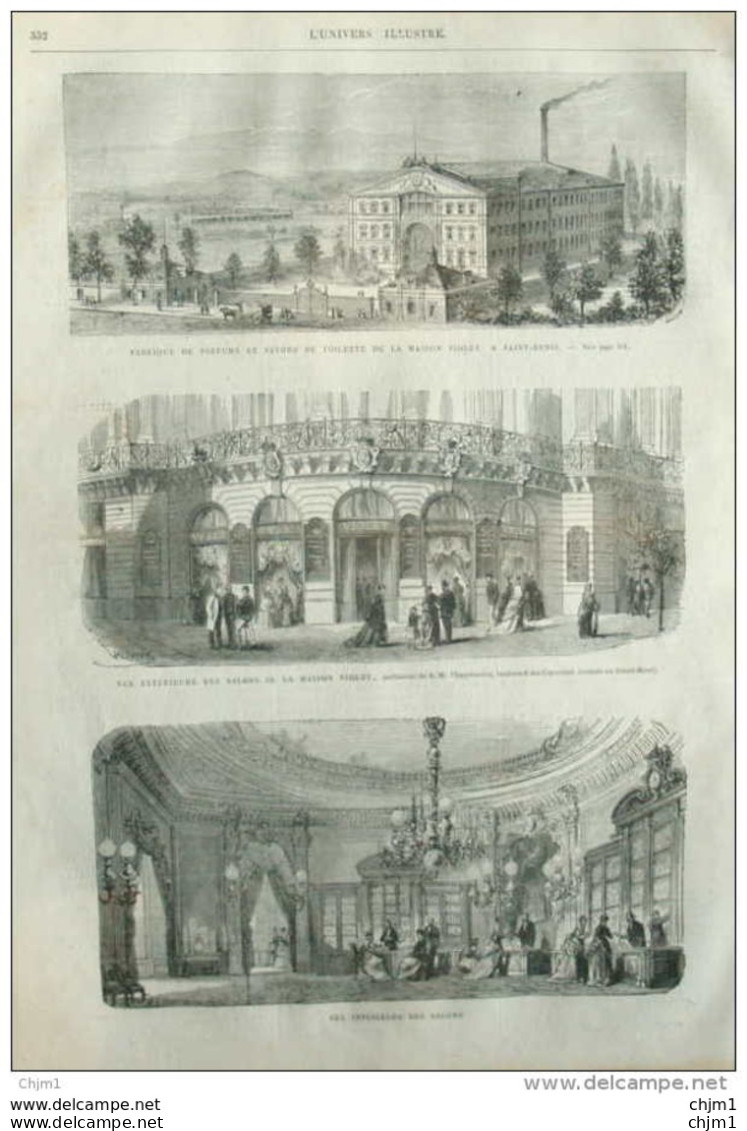 Fabrique De Parfums Et Savons De Toilette De La Maison Violet à Saint-Denis -  Page Original 1870 - Historical Documents