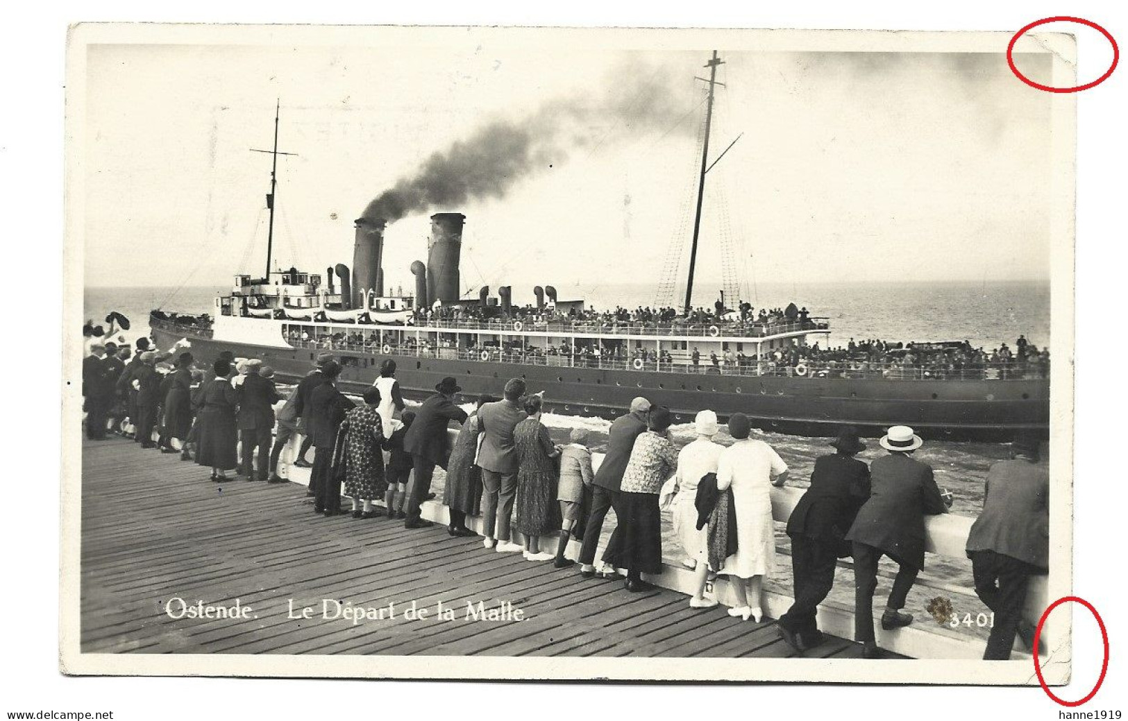 Oostende Dover Le Depart De La Malle Briefstempel 1934 Thierville Meuse France Htje - Oostende