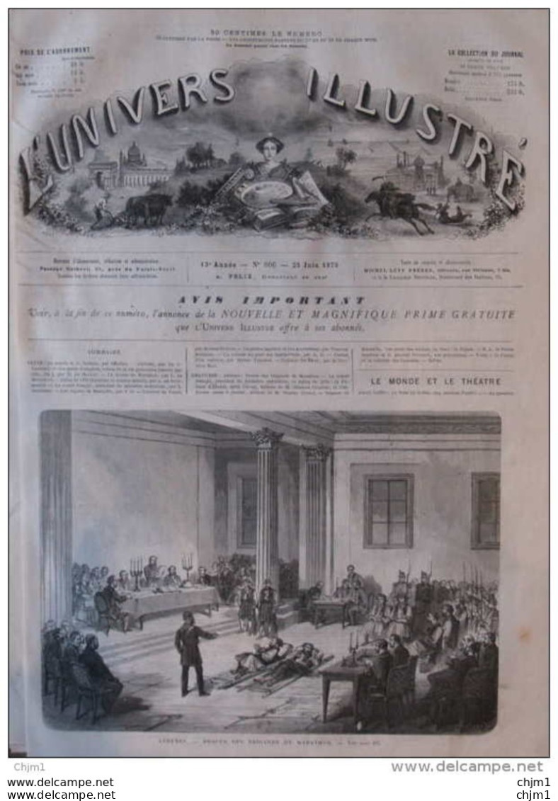 Athènes - Procès Des Brigands De Marathon -  Page Original 1870 - Historische Dokumente