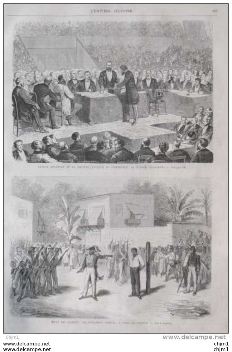 Mort De Salnave, Ex-président D'Haiti à Port-au-Prince  -  Page Original 1870 - Historische Dokumente