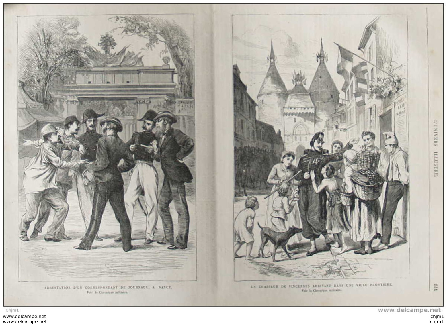 Arrestation D'un Correspondant De Journaux à Nancy - Page Original 1870 - Documentos Históricos