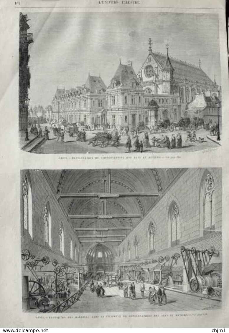 Paris - Restauration Du Conservatoire Des Arts Et Métiers - Page Original - 1870 - Historical Documents