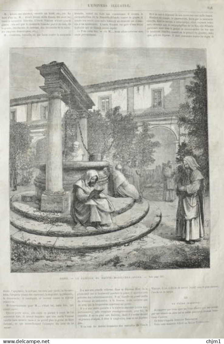 Rome, La Cloitre De Sainte-Marie-des-Anges - Page Original - 1870 - Historische Dokumente