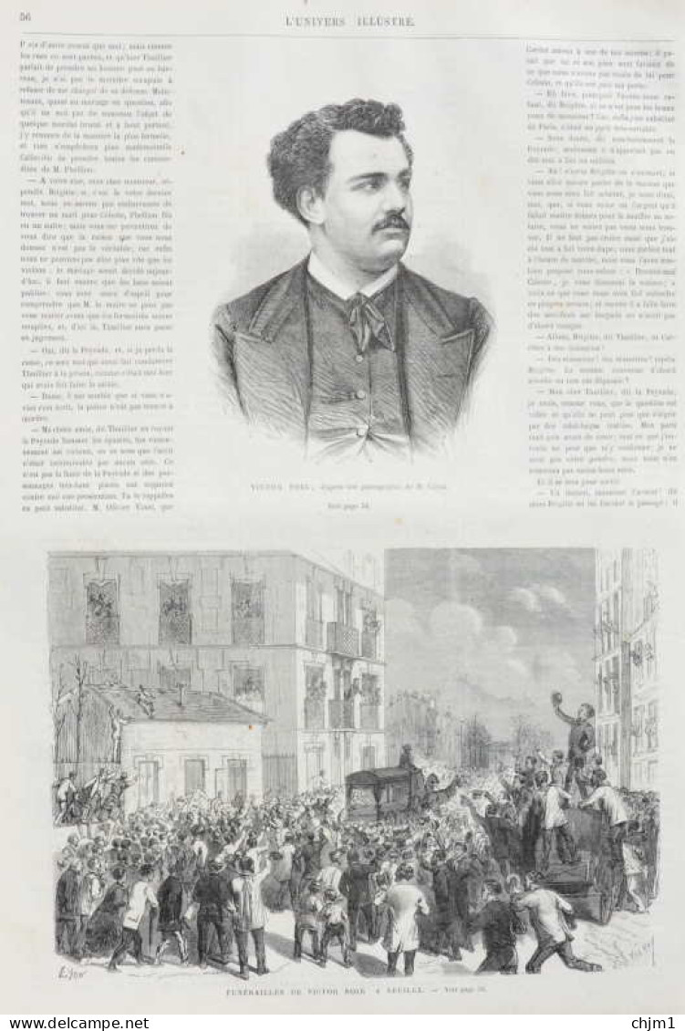 Victor Noir - Funérailles De Victor Noir à Neuilly - Page Originale 1870 - Historical Documents