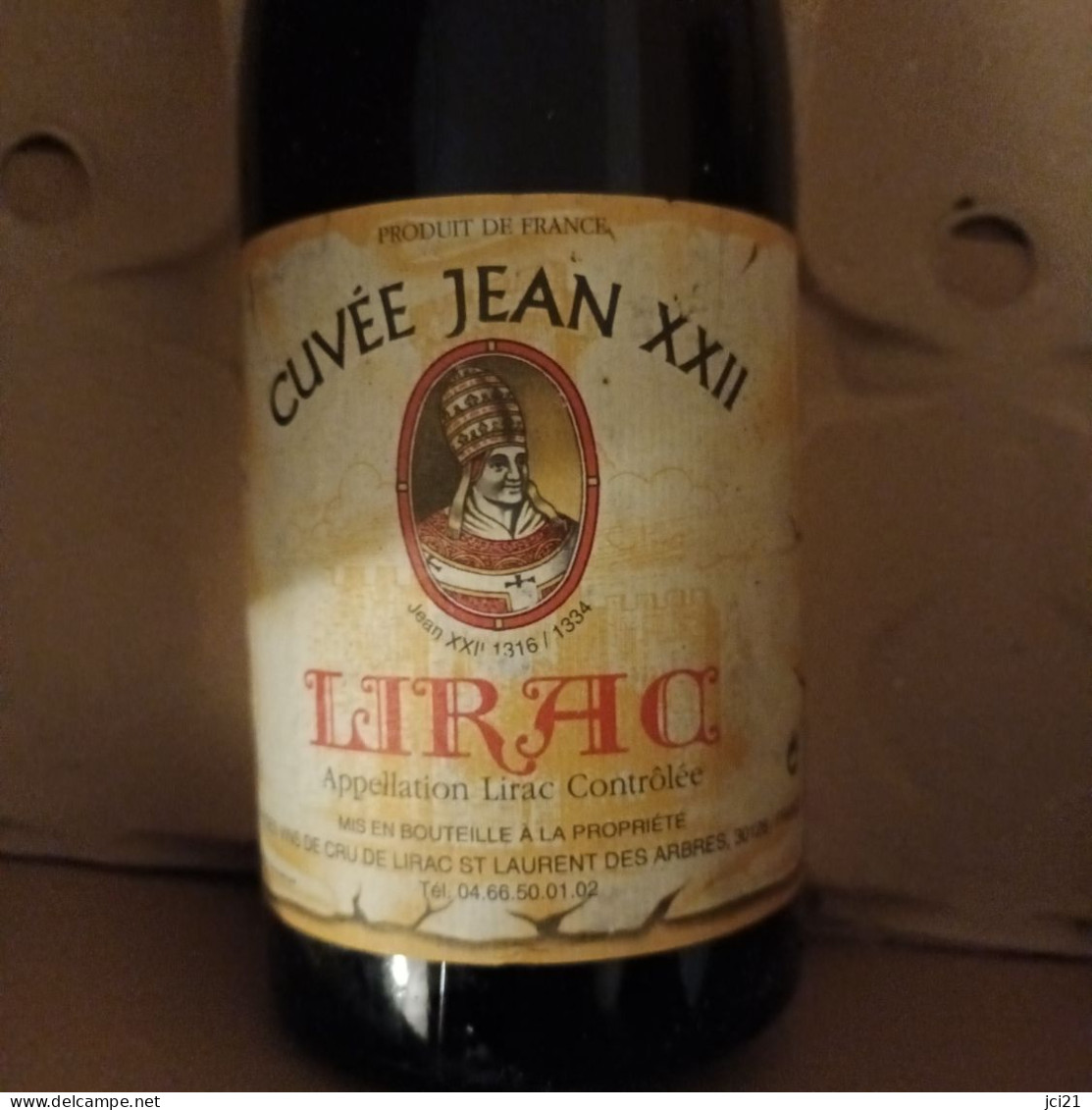 Bouteille Pleine " LIRAC -1994 " Cuvée JEAN XXII _Dv22a,b - Wine