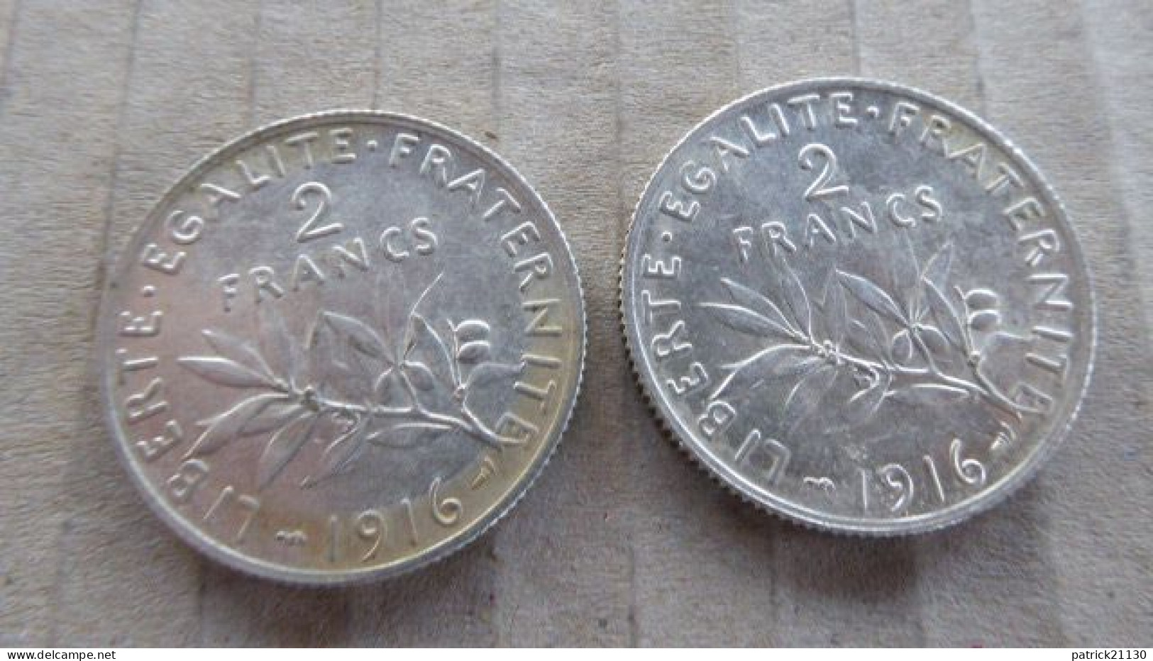 6 PIECES DE 2 F ARGENT 1914/1916/1917 - 2 Francs
