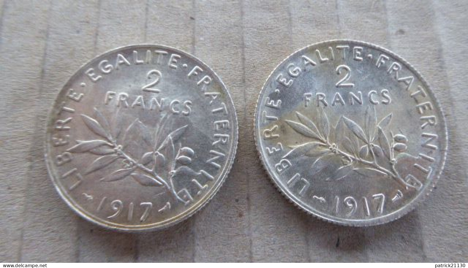 6 PIECES DE 2 F ARGENT 1914/1916/1917