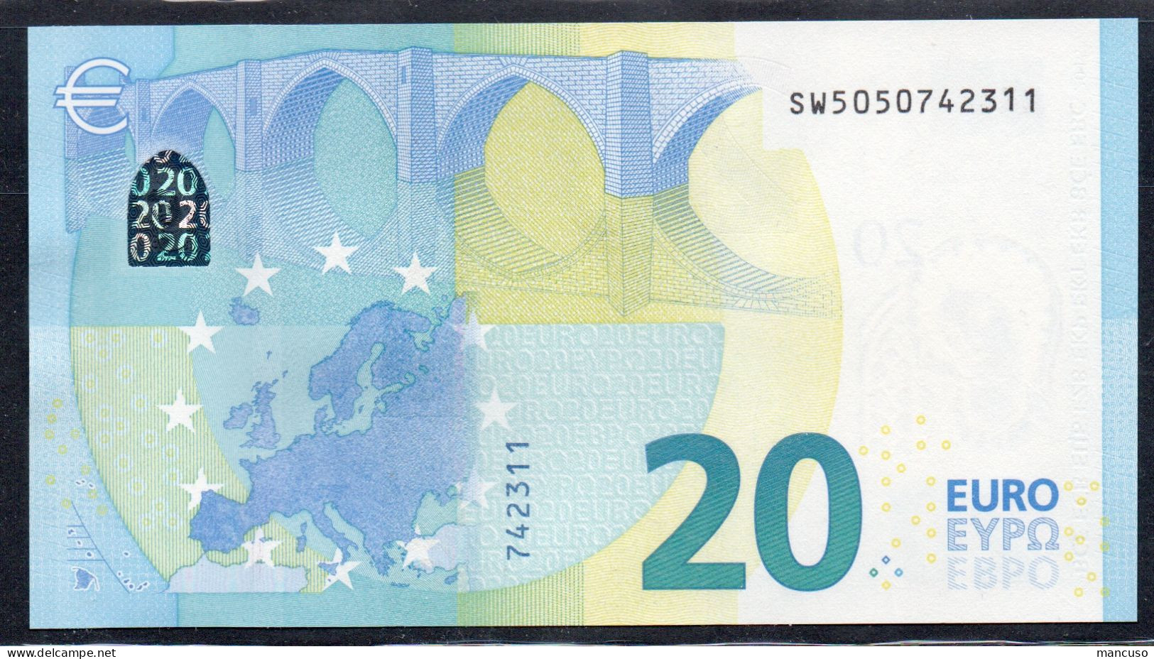 EURO 20  ITALIA SW S024  "05"  LAGARDE  UNC - 20 Euro