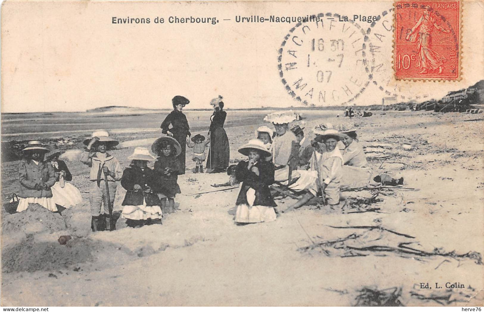 Environs De CHERBOURG - URIVLLE-NACQUEVILLE - La Plage - 1907 - Cherbourg