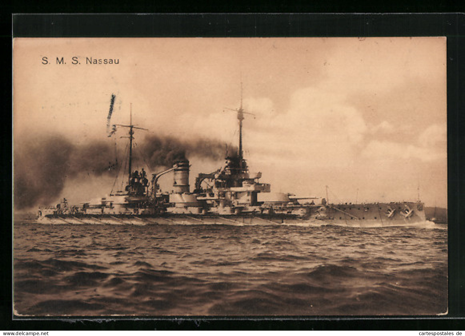 AK Kriegsschiff SMS Nassau In Fahrt  - Guerre