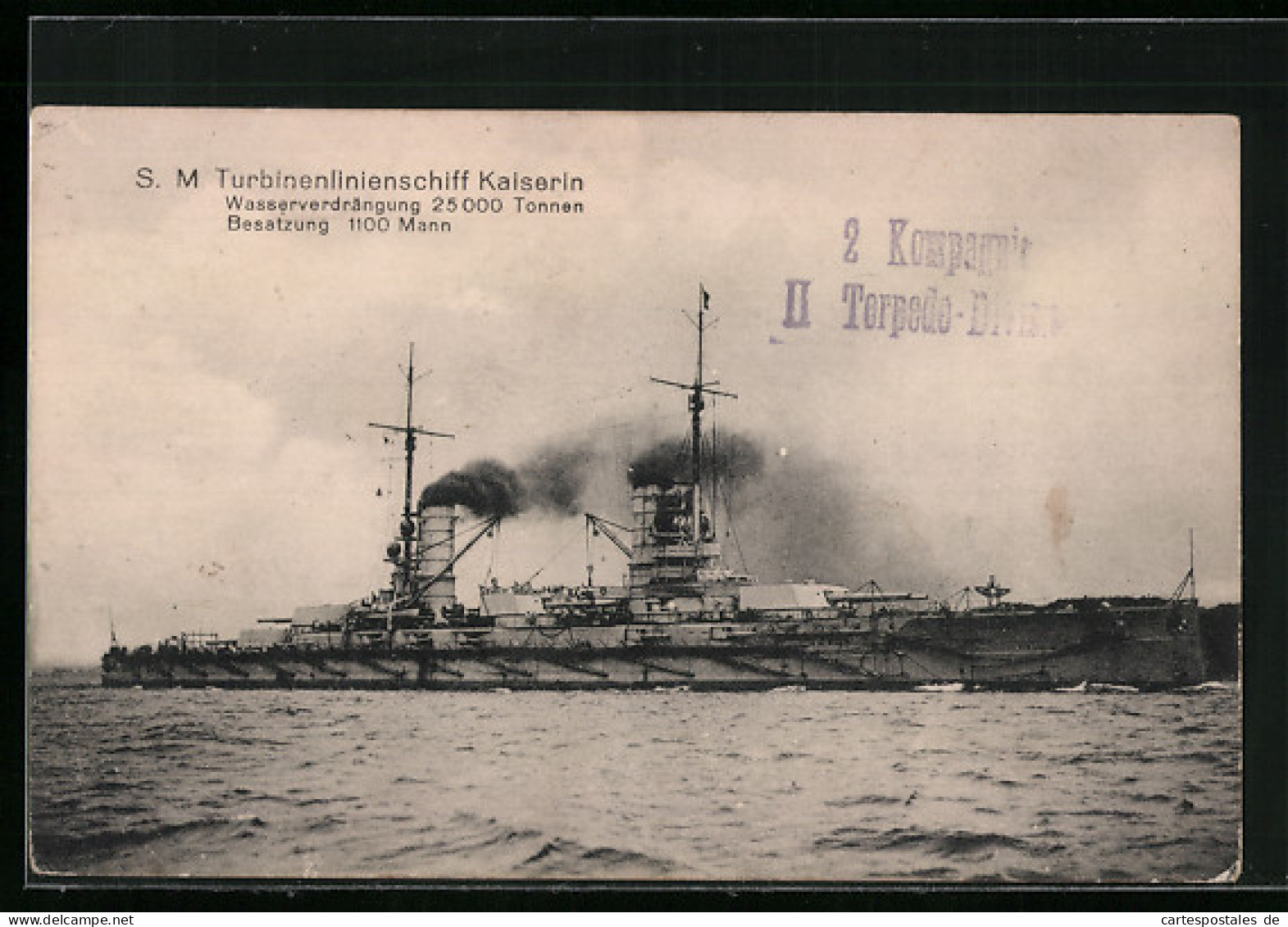 AK SM Turbinenlinienschiff Kaiserin Bei Leichtem Wellengang, Kriegsschiff  - Guerra