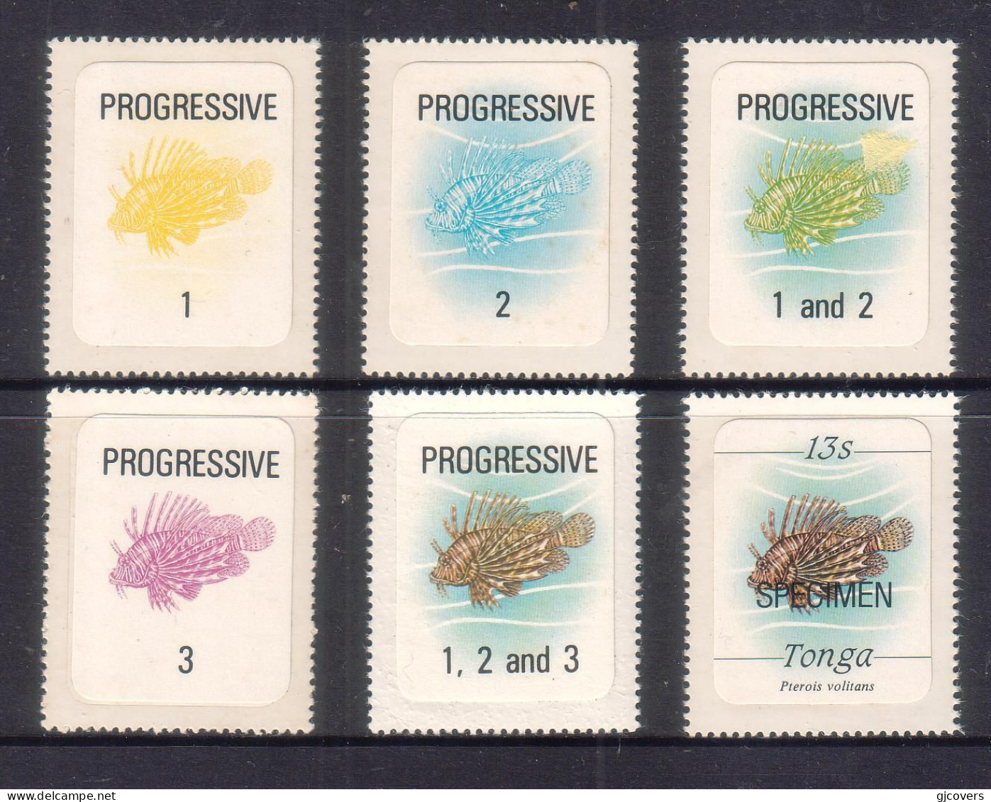 Tonga 1984  13s Fish - Progressive Colors Done During Printing Process - Read Description For More Details - Fishes