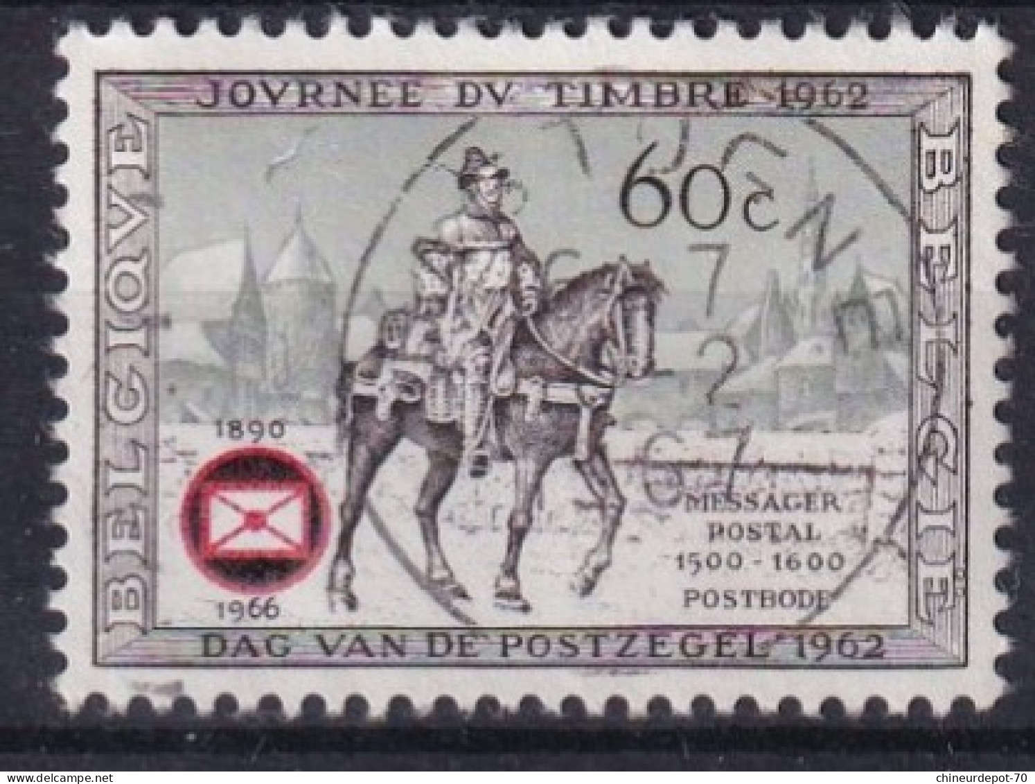 journée du timbre 1962 Bruxelles Soignies Antwerpen Temploux Virton bastogne Statte Huy Elsenborn