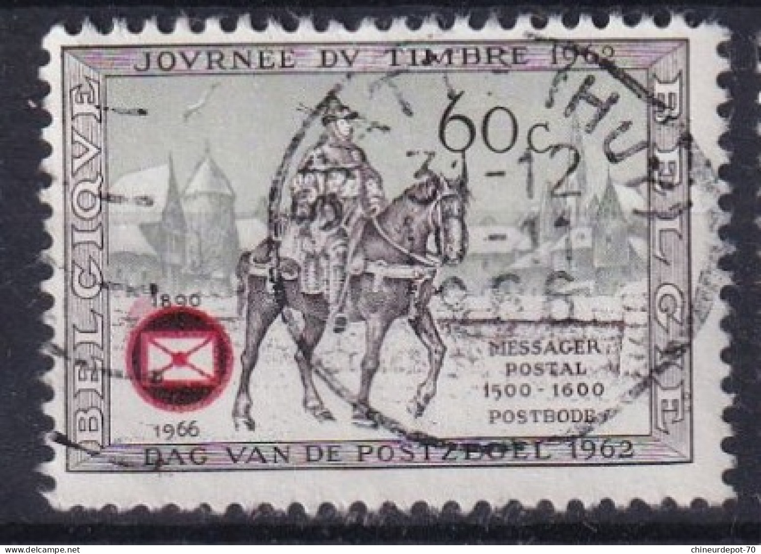 journée du timbre 1962 Bruxelles Soignies Antwerpen Temploux Virton bastogne Statte Huy Elsenborn