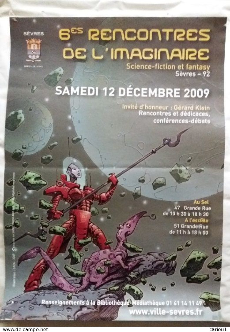 C1 Affiche CAZA Rencontres SEVRES SF 2009 Science Fiction Et Fantasy 30 X 42 Cm  Port Inclus France - Afiches & Offsets