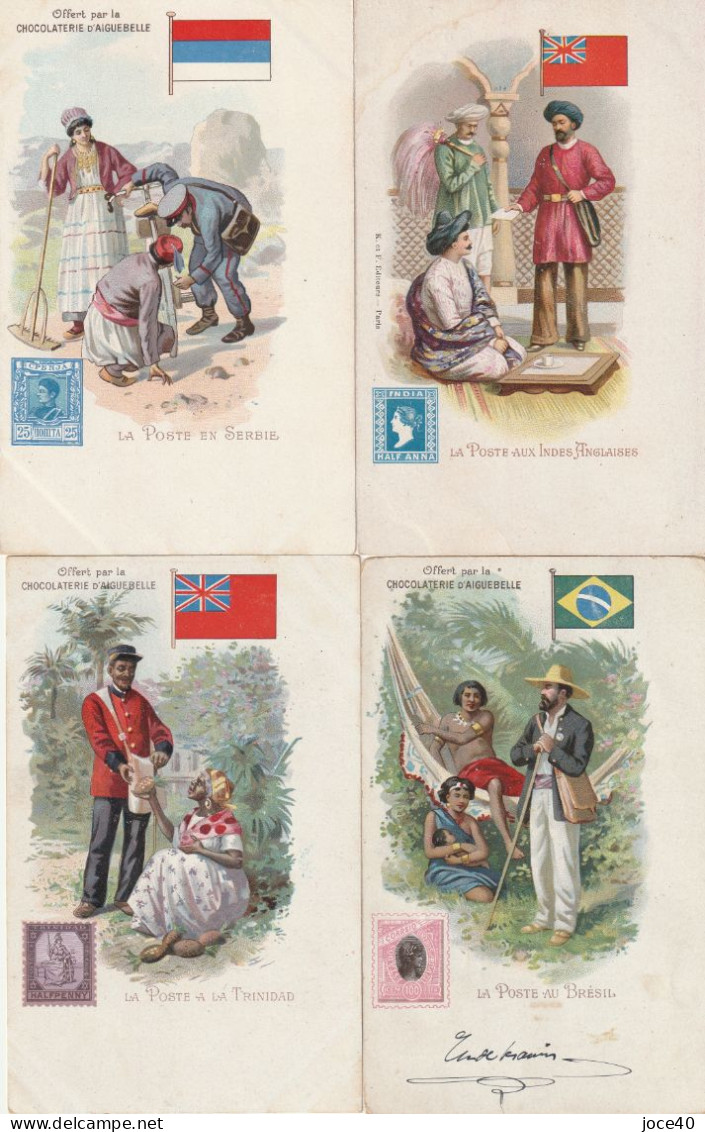 Lot De 11 CPA Sur Des Drapeaux Et De Timbres De Pays, Chocolaterie D'Aiguebelle - 5 - 99 Postcards