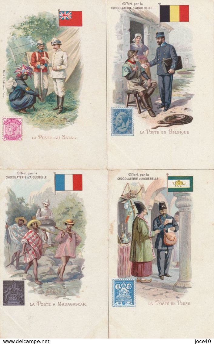 Lot De 11 CPA Sur Des Drapeaux Et De Timbres De Pays, Chocolaterie D'Aiguebelle - 5 - 99 Postcards