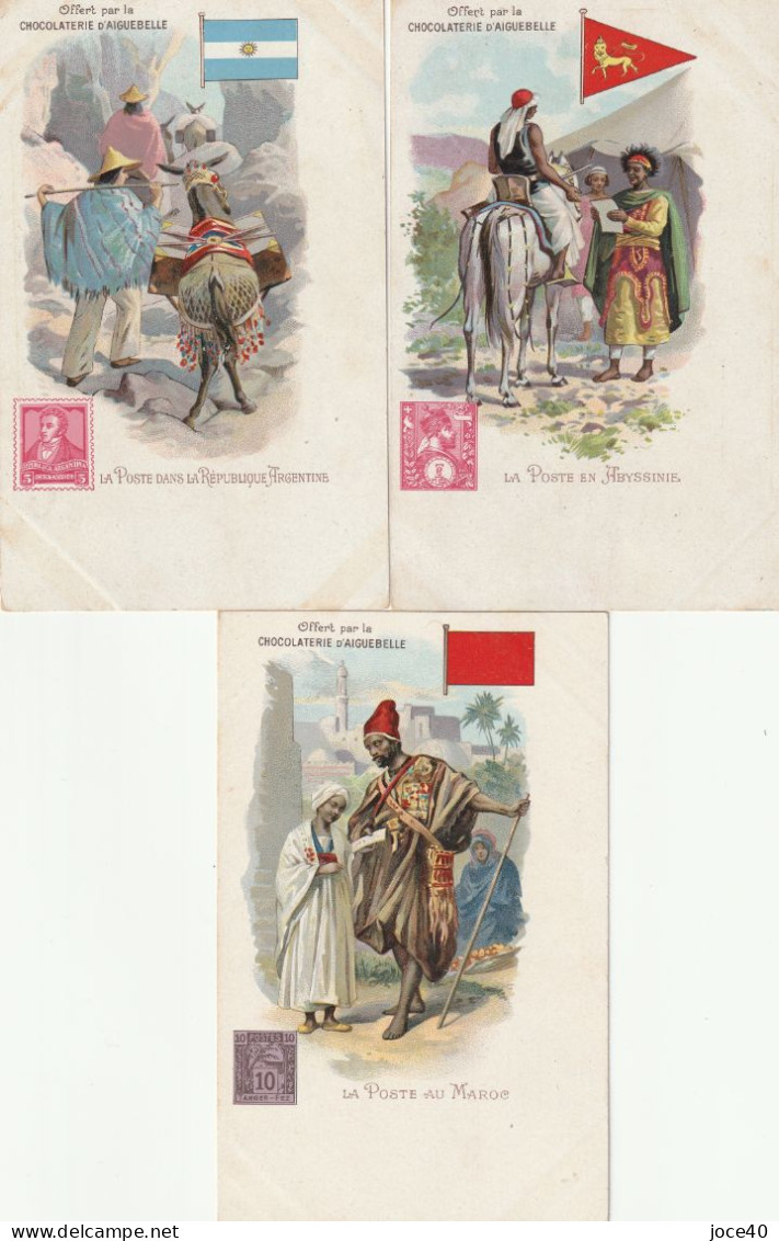 Lot De 11 CPA Sur Des Drapeaux Et De Timbres De Pays, Chocolaterie D'Aiguebelle - 5 - 99 Cartoline