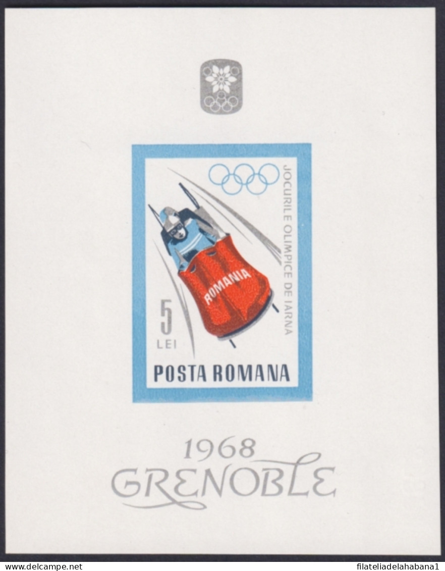 F-EX49268 RUMANIA MNH 1968 GRENOBLE OLYMPIC GAMES WINTER SKI SKATING GYMNASTICS.  - Estate 1968: Messico