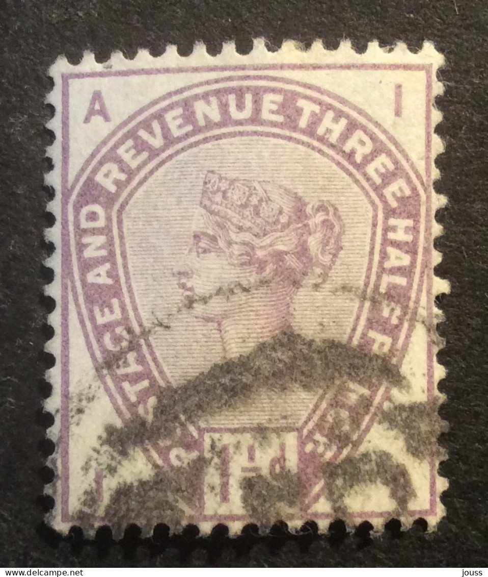 GB73 Victoria 1 1/2 P Violet YT 77 Couronne Oblitéré - Used Stamps