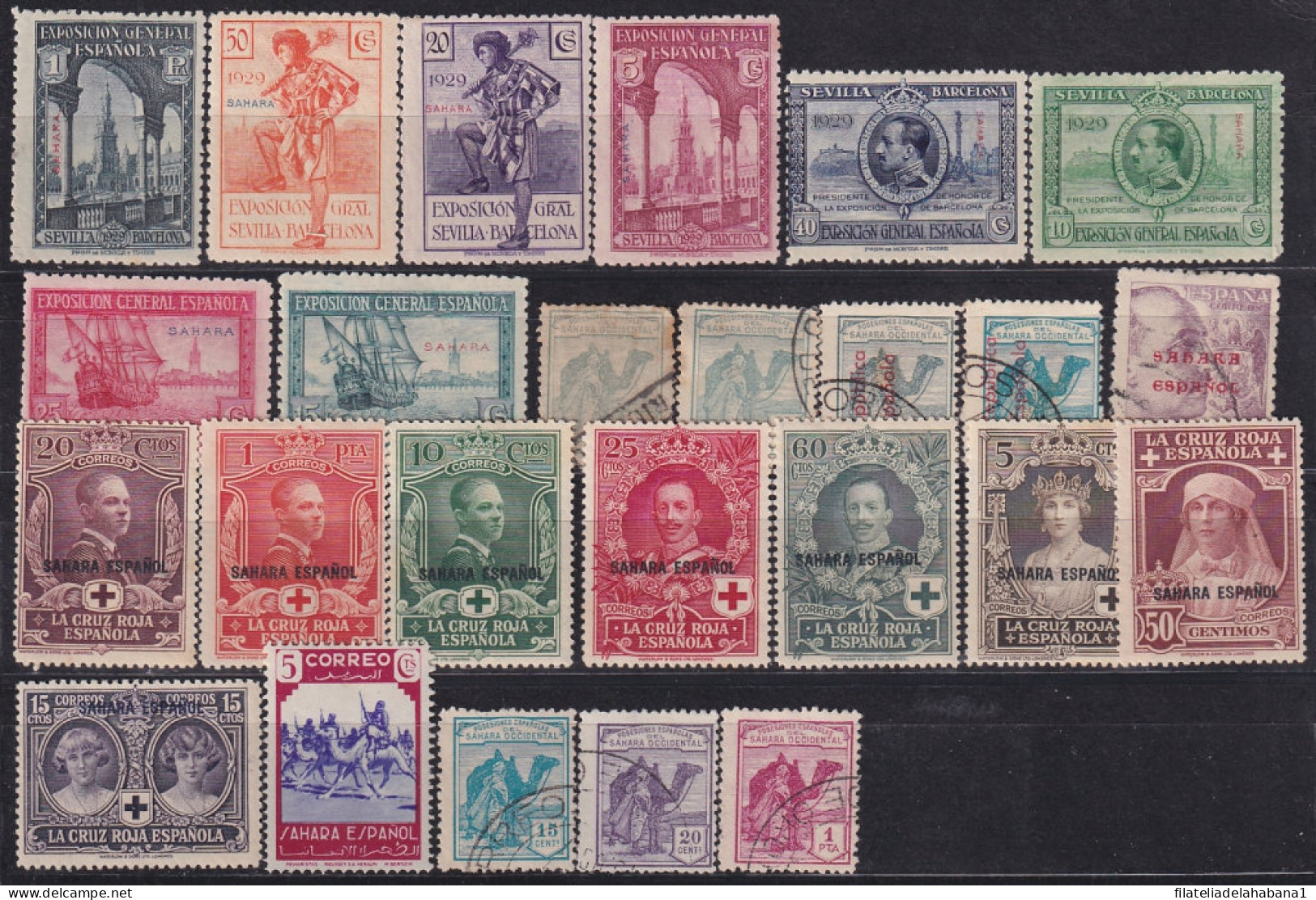 F-EX44069 SAHARA SPAIN COLONIES COLLECTION LOTS USED & UNUSED.  - Sahara Spagnolo