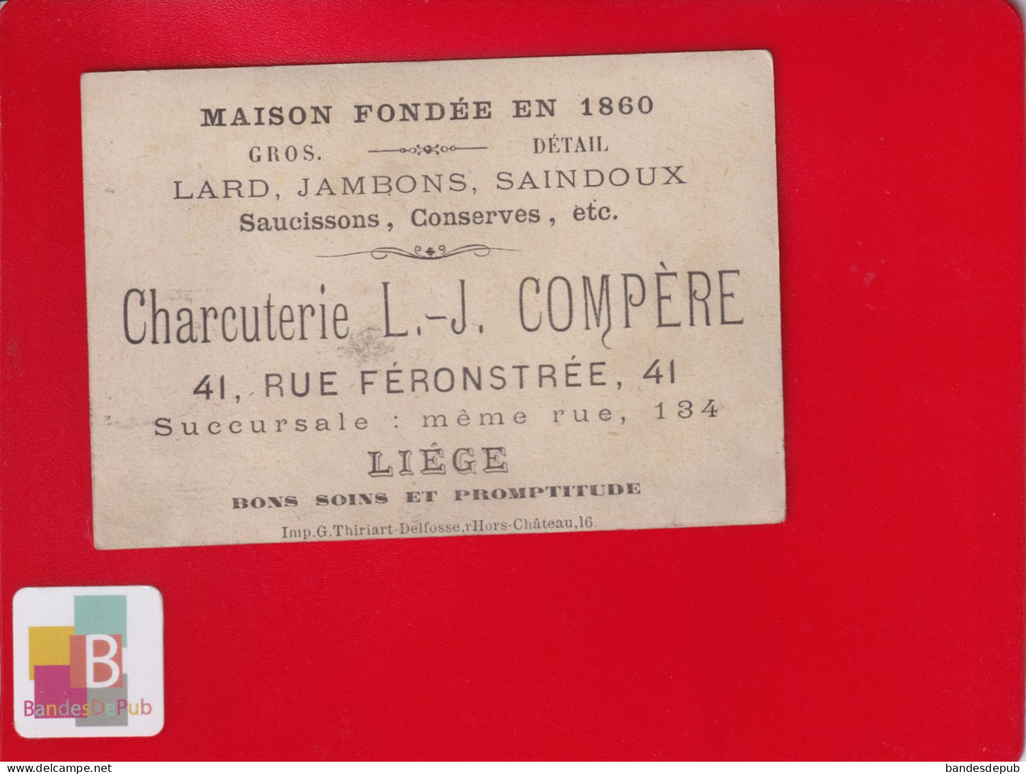 Belgique LIEGE Charcuterie COMPERE Rue Fenestrée  Chromo Thème Magie Alchimie Rebouteux Visite D' Un Client - Other & Unclassified