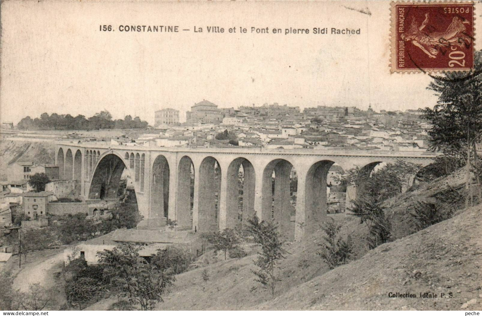 N°278 W -cpa Constantine -la Ville Et Le Pont En Pierre Sidi Rachid- - Constantine