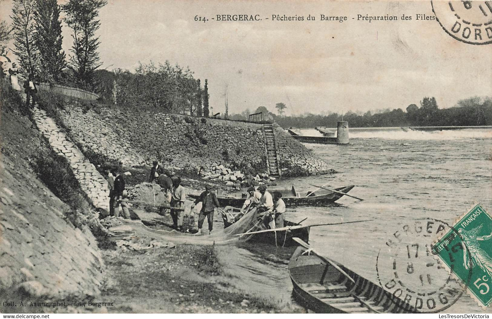 FRANCE - Bergerac - Pêcheries Du Barrage - Préparation Des Filets - Carte Postale Ancienne - Bergerac