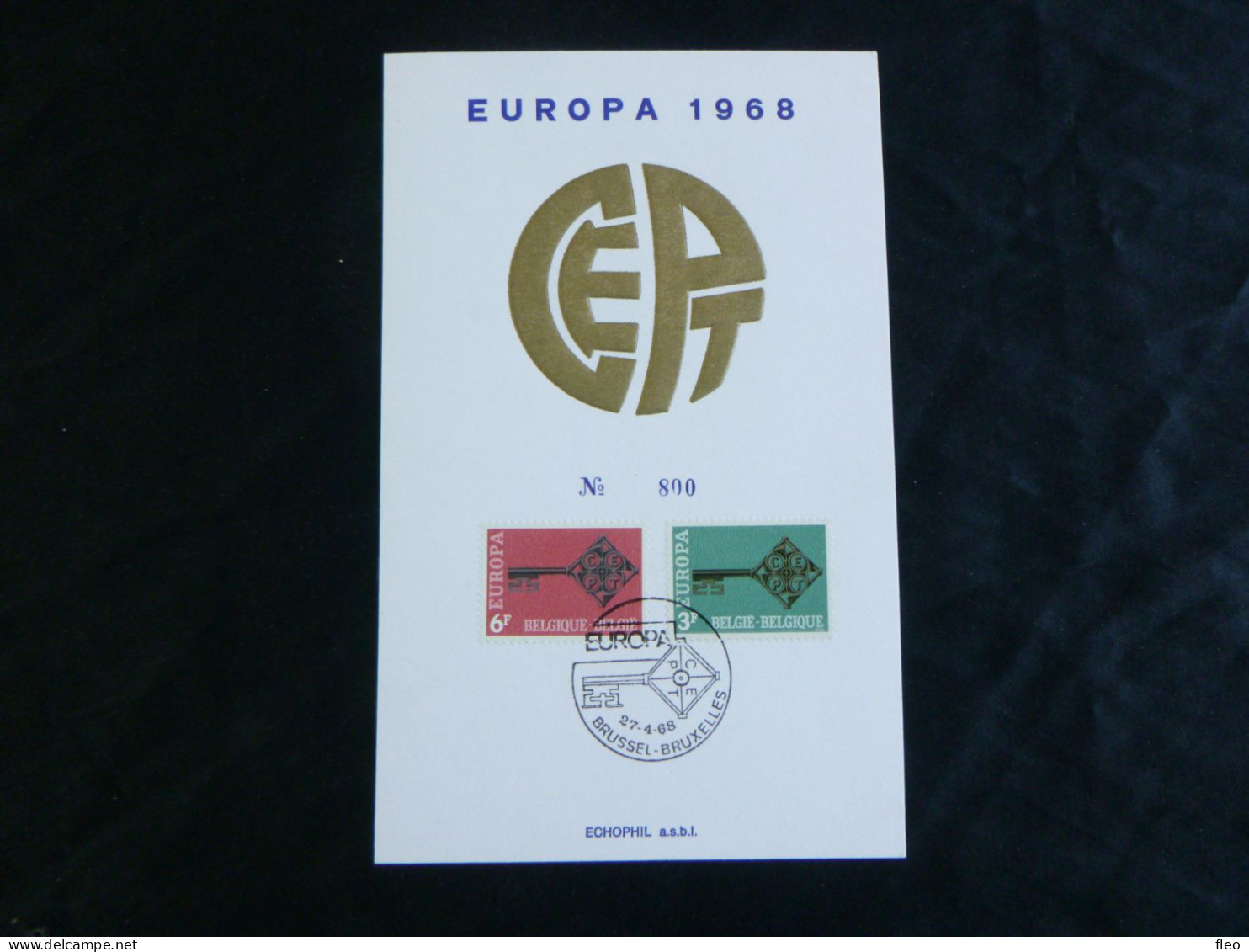 BELG.1968 1452 & 1453 FDC Echophil Card (Brus/Brux)  : " Europa 1968  " - 1961-1970