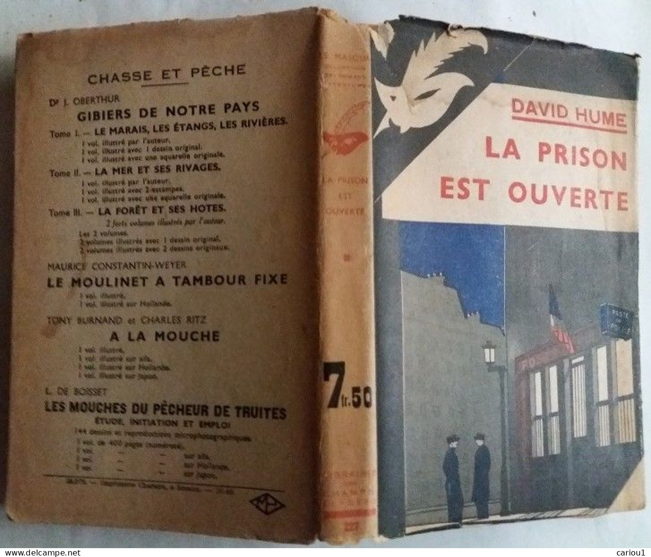 C1 David HUME La PRISON EST OUVERTE Masque AVEC JAQUETTE 1937   Port Inclus France - Le Masque