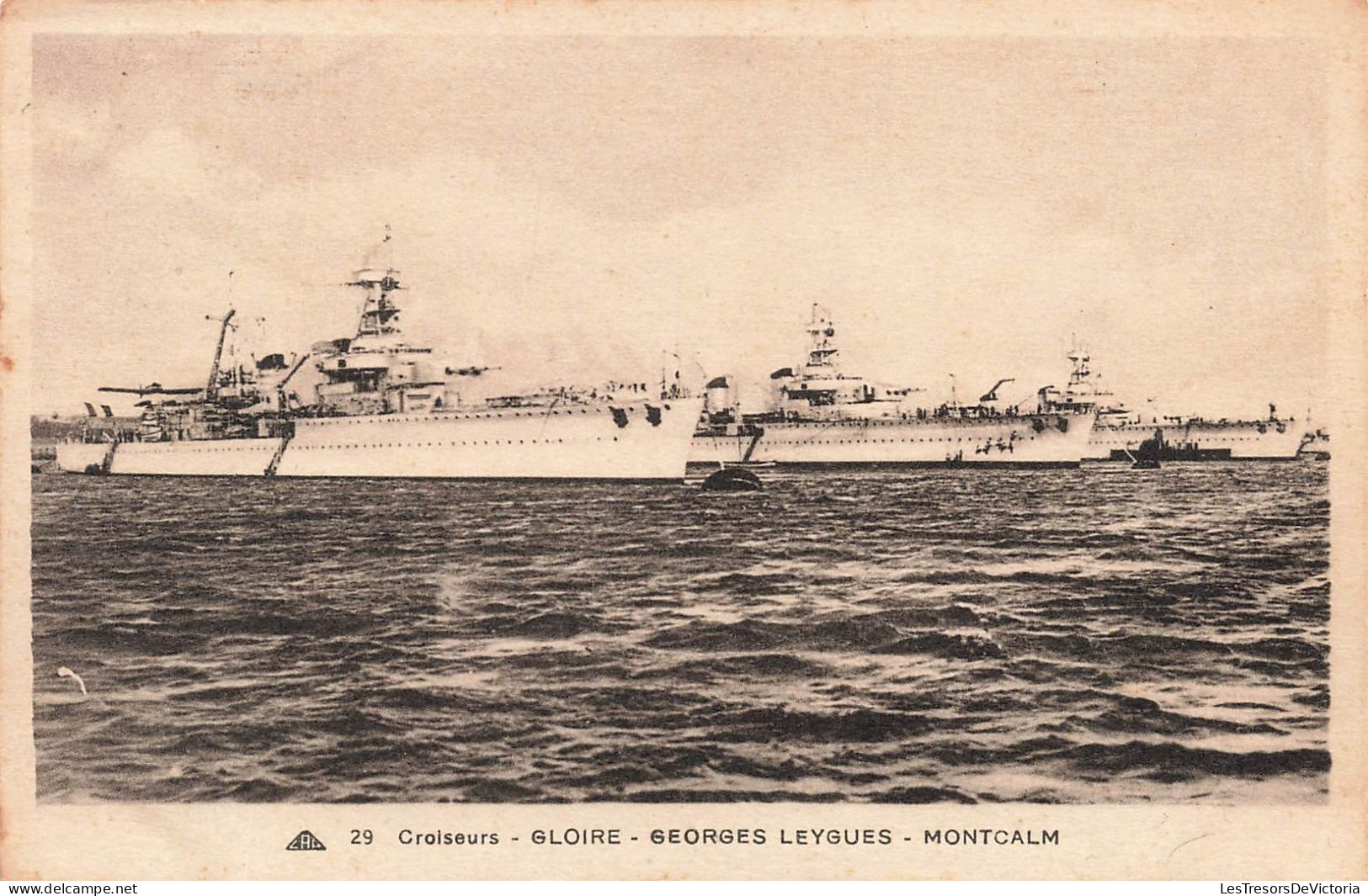 TRANSPORTS - Bateaux - Guerre - Croiseurs - Gloire - Georges Leygues - MontCalm - La Mer - Carte Postale Ancienne - Guerre