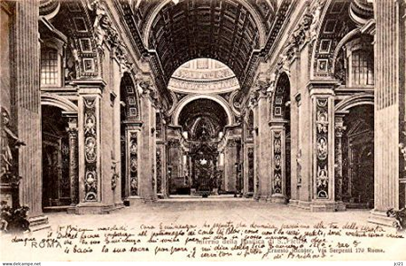 ROME - INTÉRIEUR DE LA BASILIQUE ST PIERRE (427)_CP304 - Churches