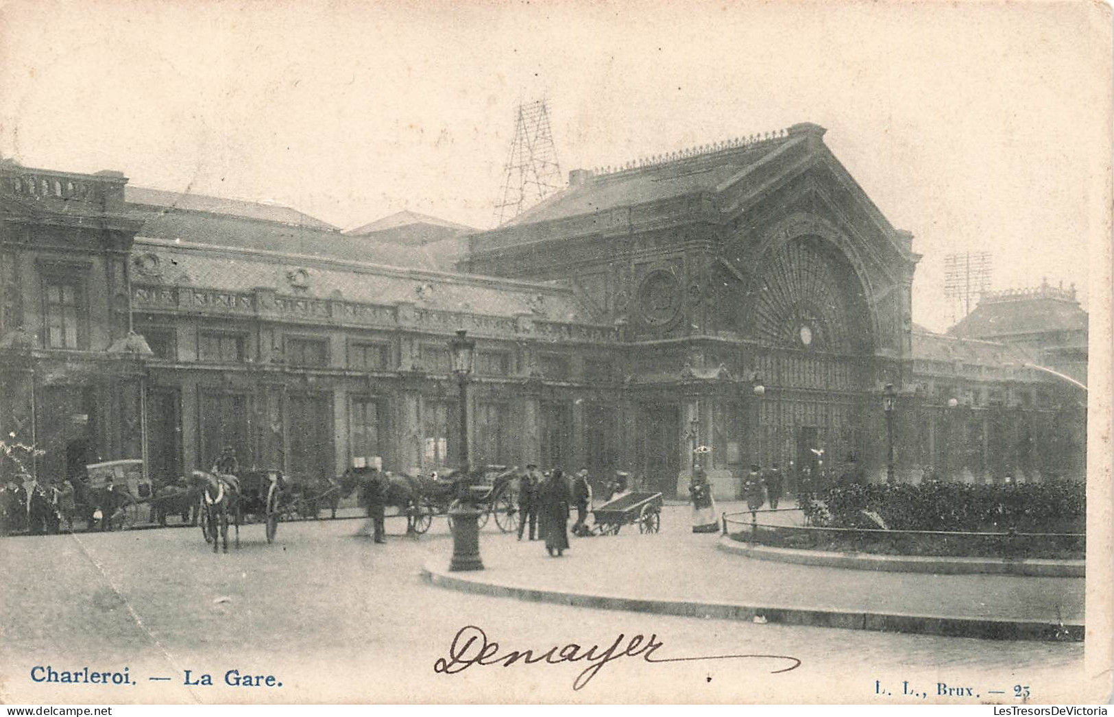 BELGIQUE - Charleroi - La Gare - Animé - Carte Postale Ancienne - Charleroi