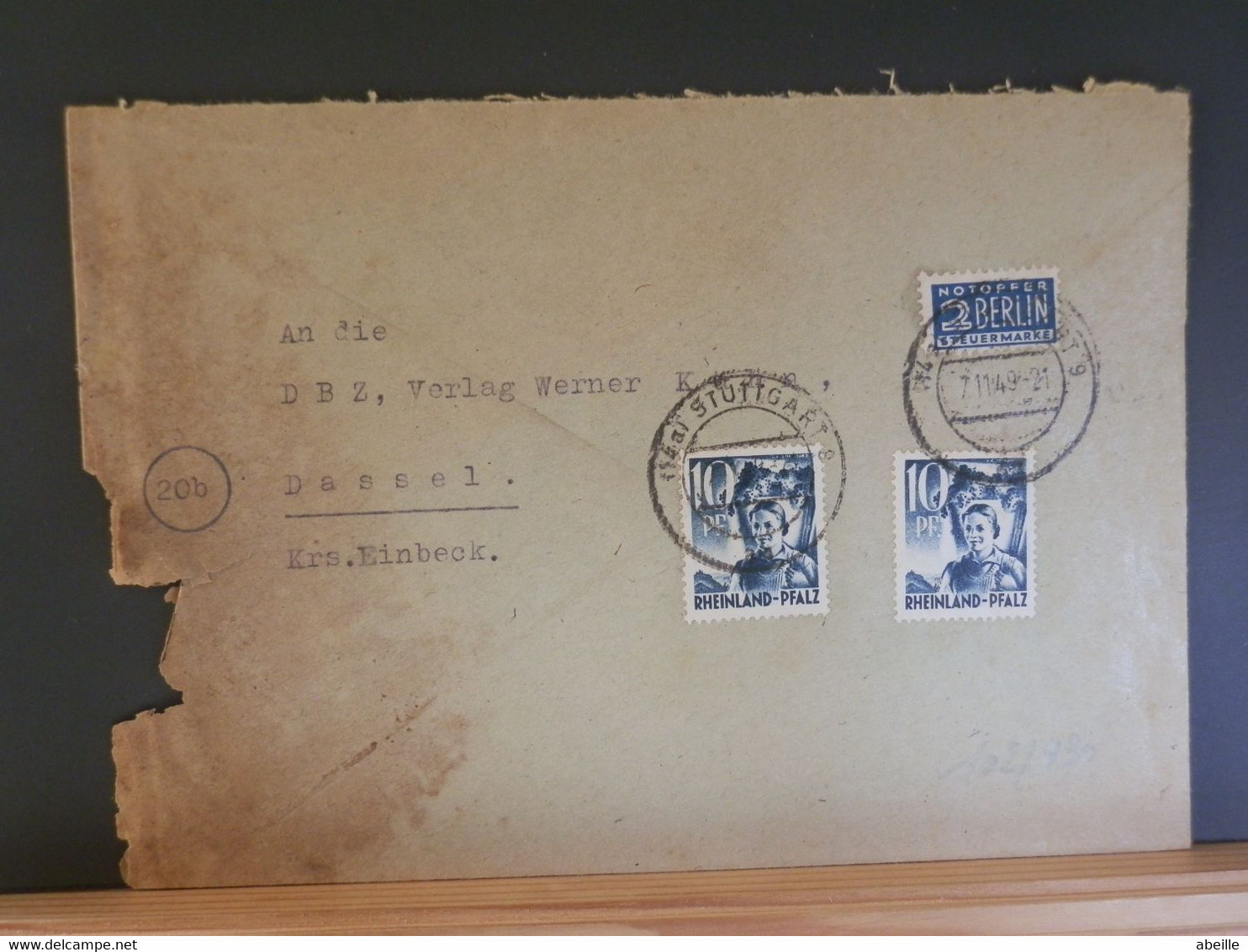 102/930  LETTRE  RHEINLAND-PFALZ  1949 - Renania-Palatinado