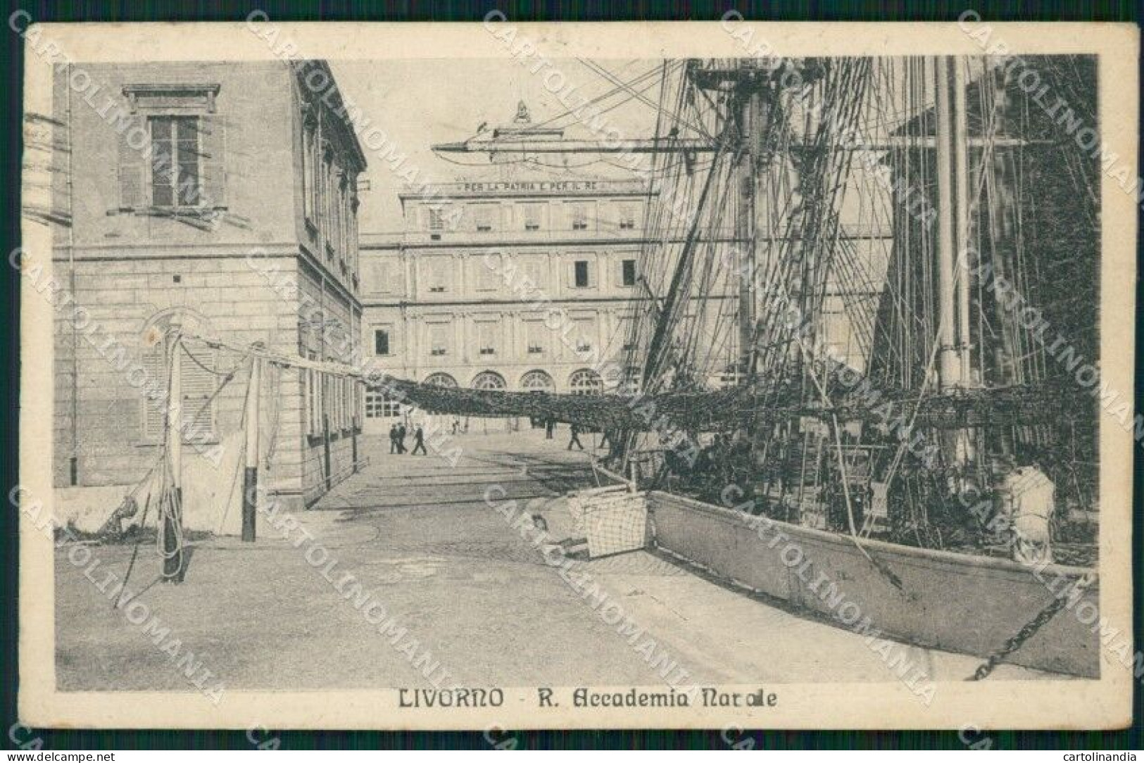 Livorno Città Accademia Navale Veliero Cartolina VK0781 - Livorno